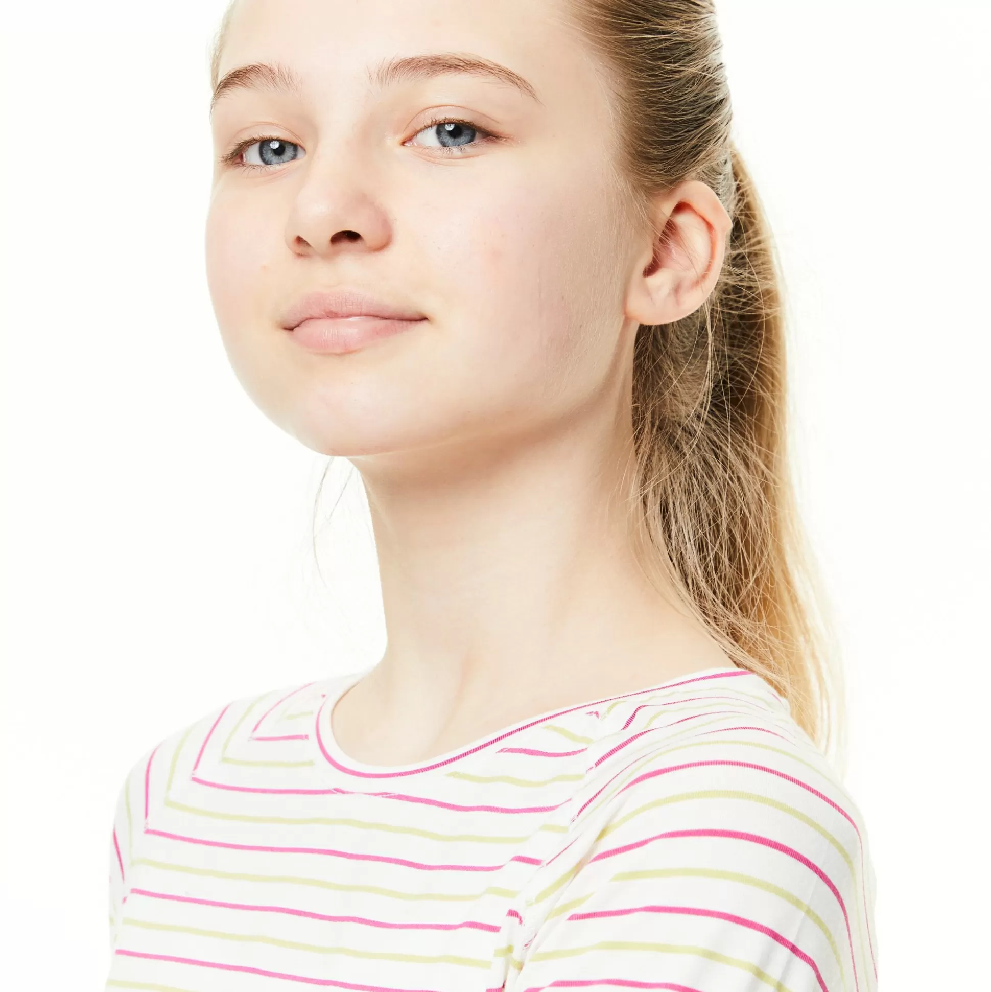 Craghoppers Kid'S Nosilife Paola Long Sleeved T-Shirt - Raspberry / Lime Sorbet Stripe<Kids Long Sleeve