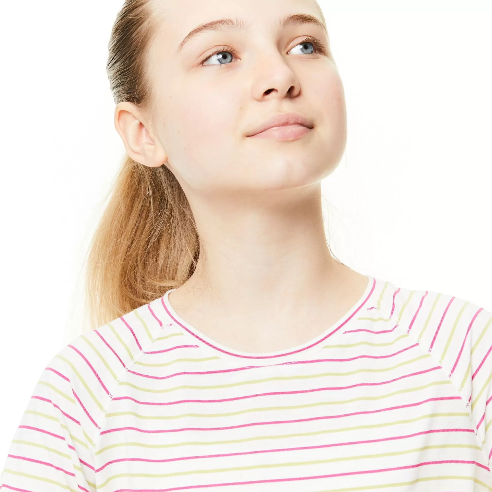Craghoppers Kid'S Nosilife Paola Long Sleeved T-Shirt - Raspberry / Lime Sorbet Stripe<Kids Long Sleeve